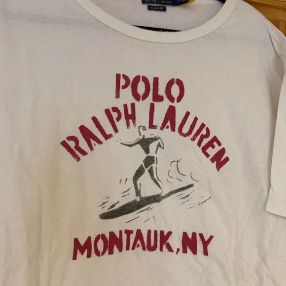 Polo by Ralph Lauren White Graphic Montauk Tee with Red Print - Picture 2 of 5